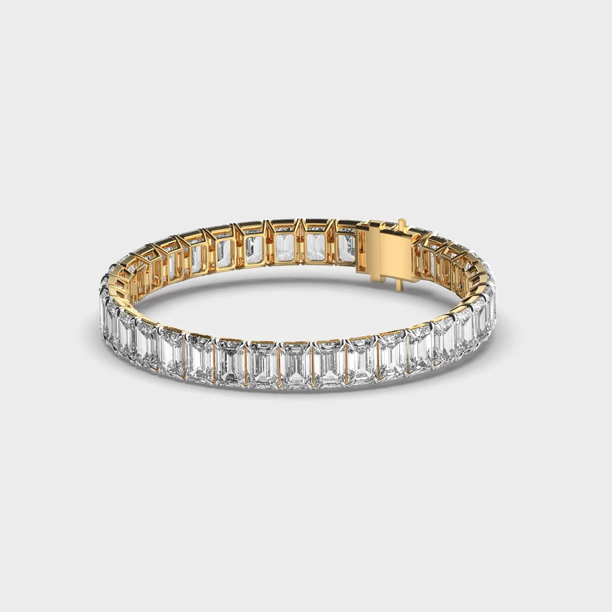 Art Deco Emerald Shaped Diamond Bracelet – alternate view