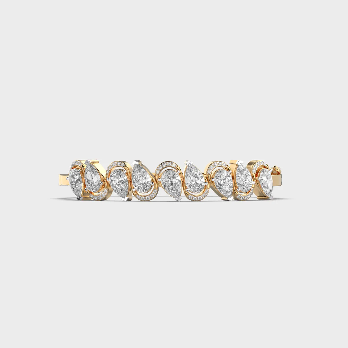 Bedazzling Pear Tulip Diamond Bracelet