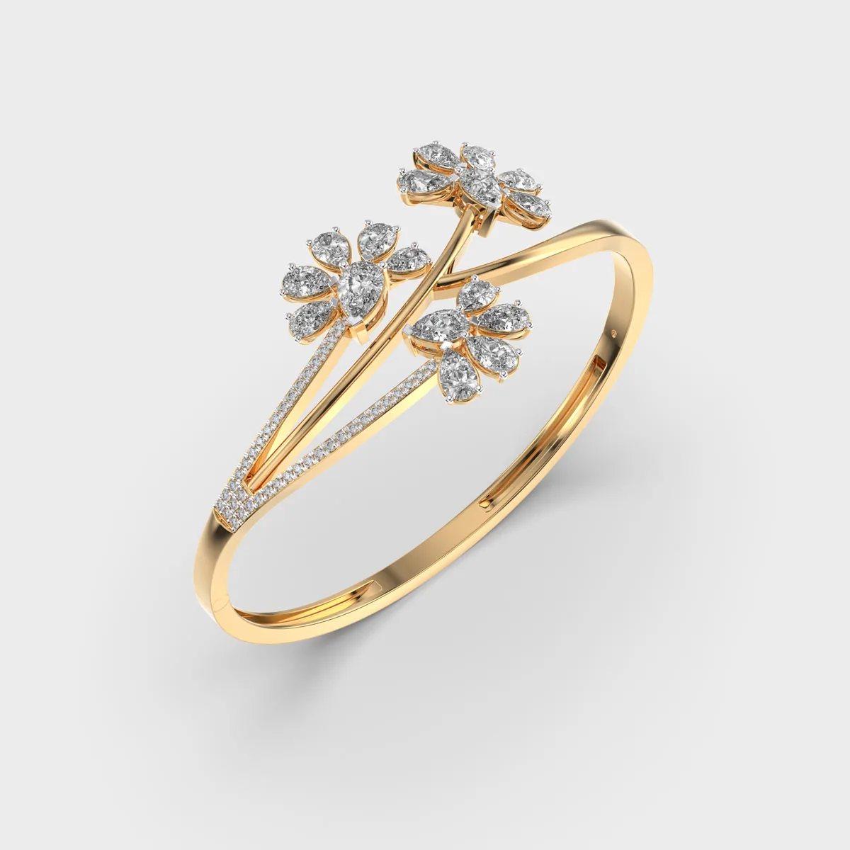 Blush Gilded Petal Diamond Bangle – alternate view