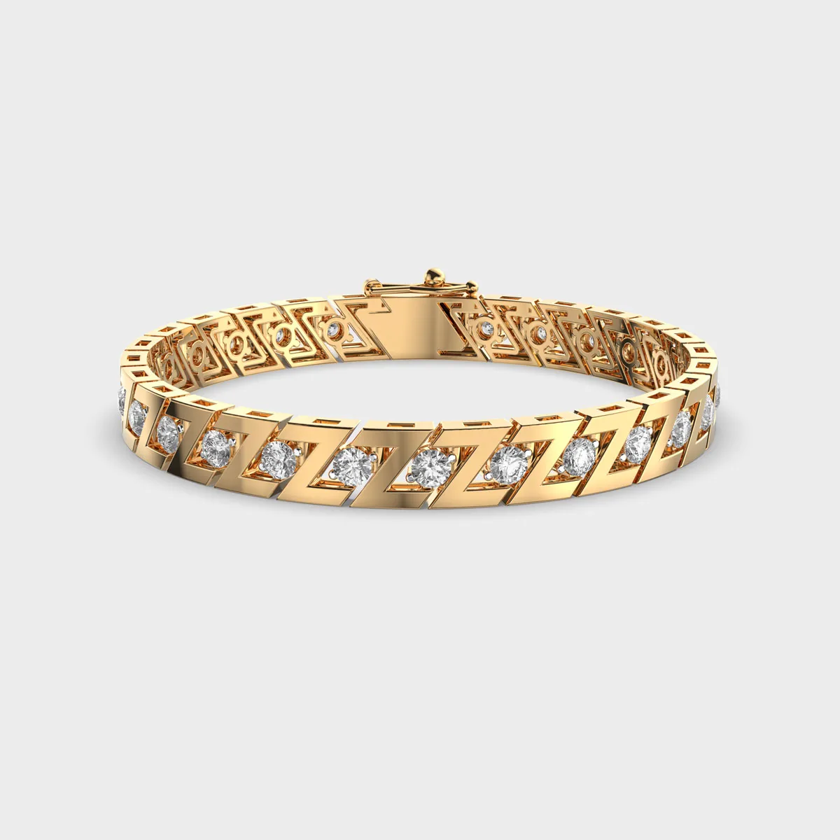 Chunky Round Diamond Bracelet For Men