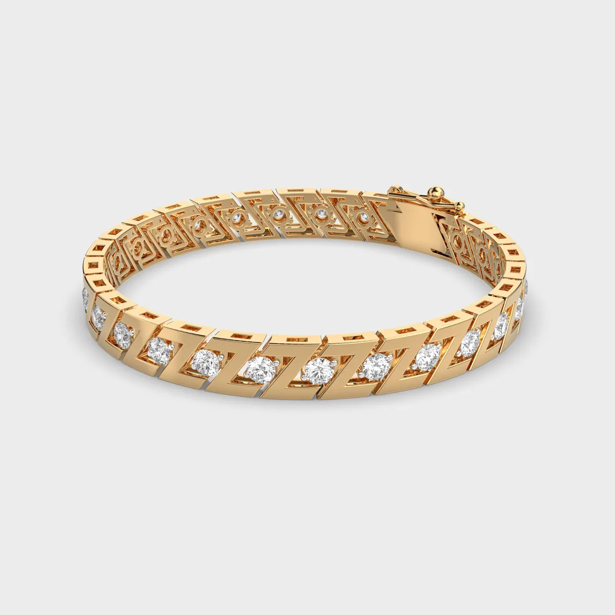 Chunky Round Diamond Bracelet For Men – alternate view