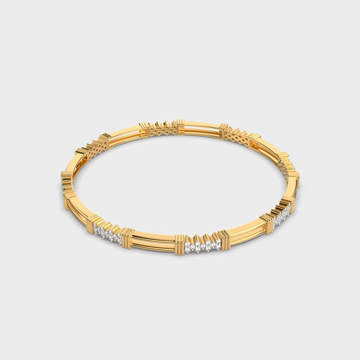 Cluster Link Diamond Bangle – alternate view