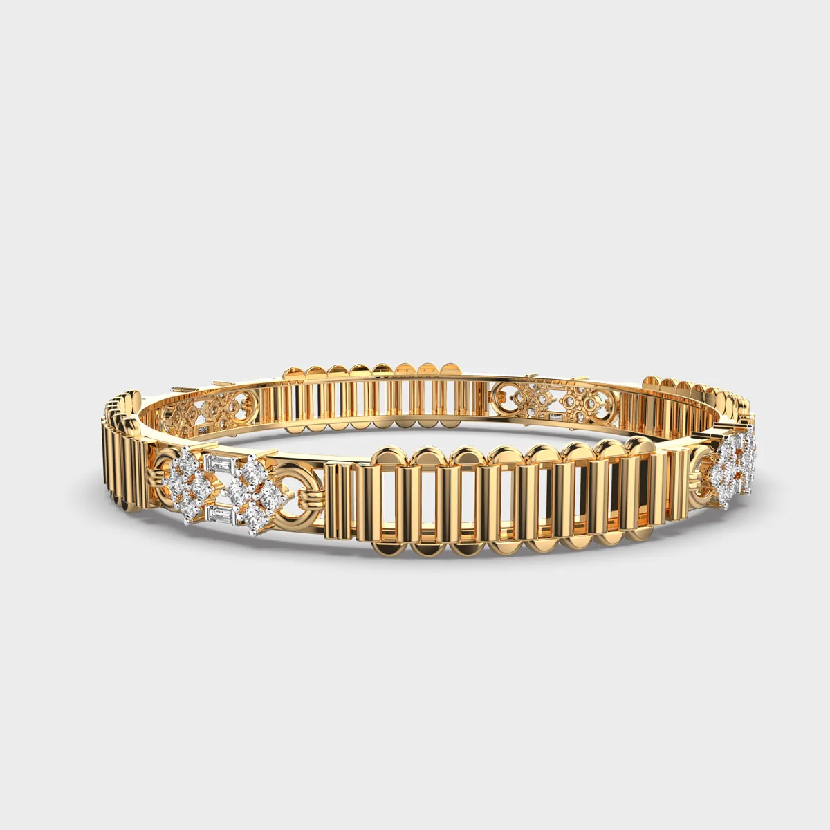 Fluted Canopy Duo Diamond Bangle – alternate view