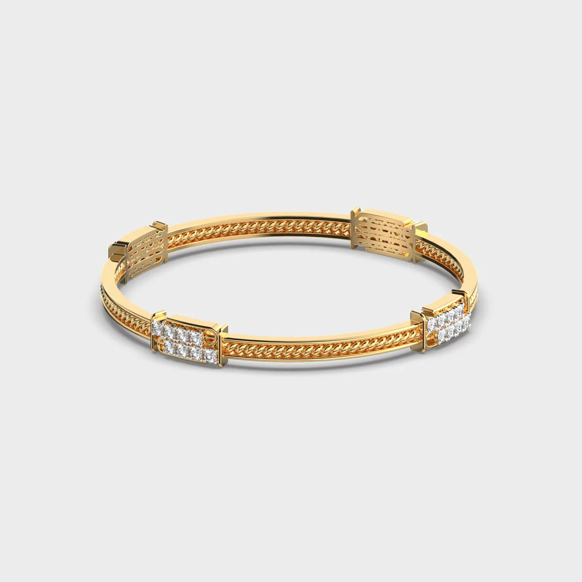 Gleaming Loop Round Cut Diamond Bangle – alternate view