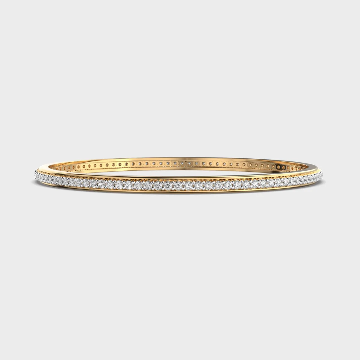 Gleaming Spherical Round Cut Diamond Bangle