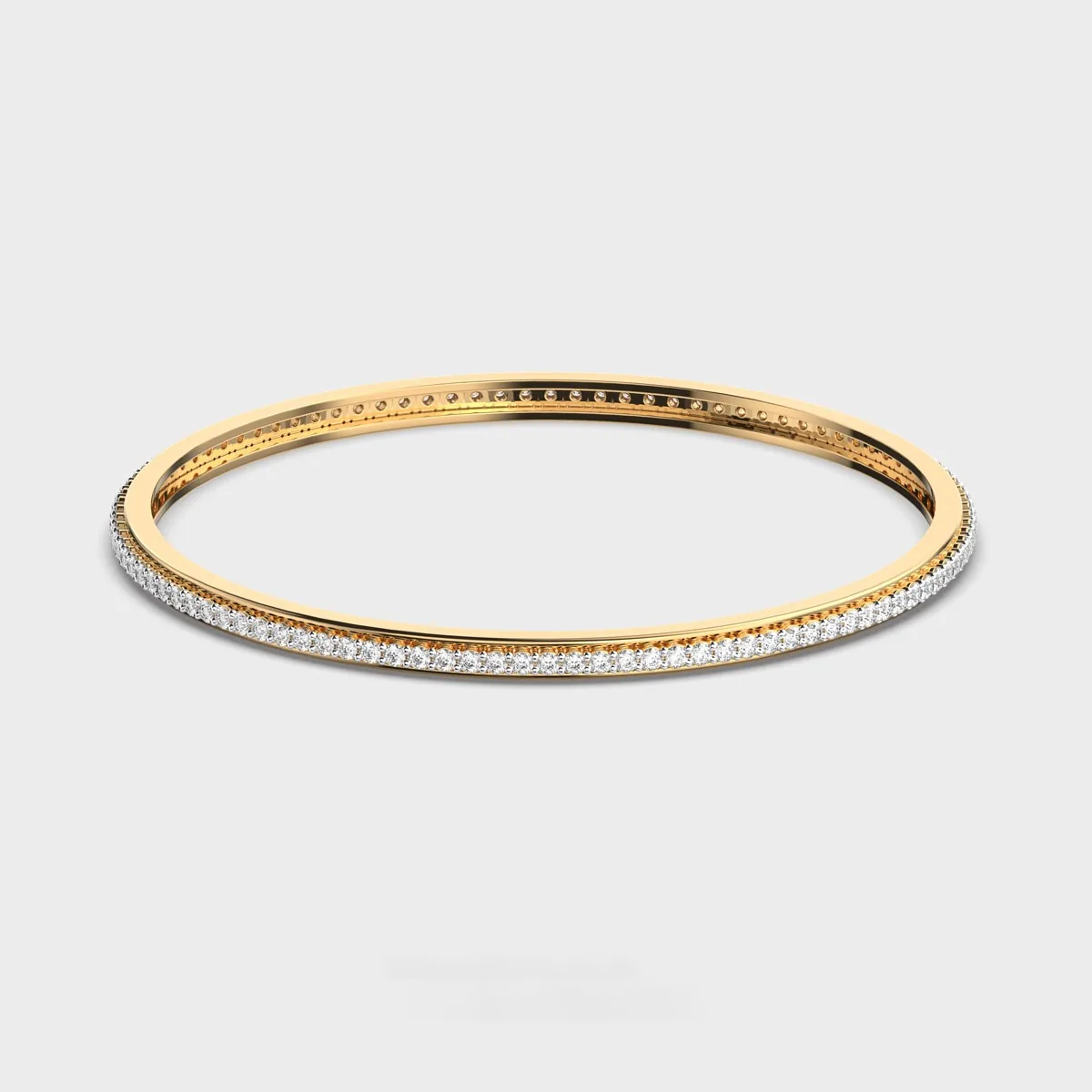 Gleaming Spherical Round Cut Diamond Bangle – alternate view
