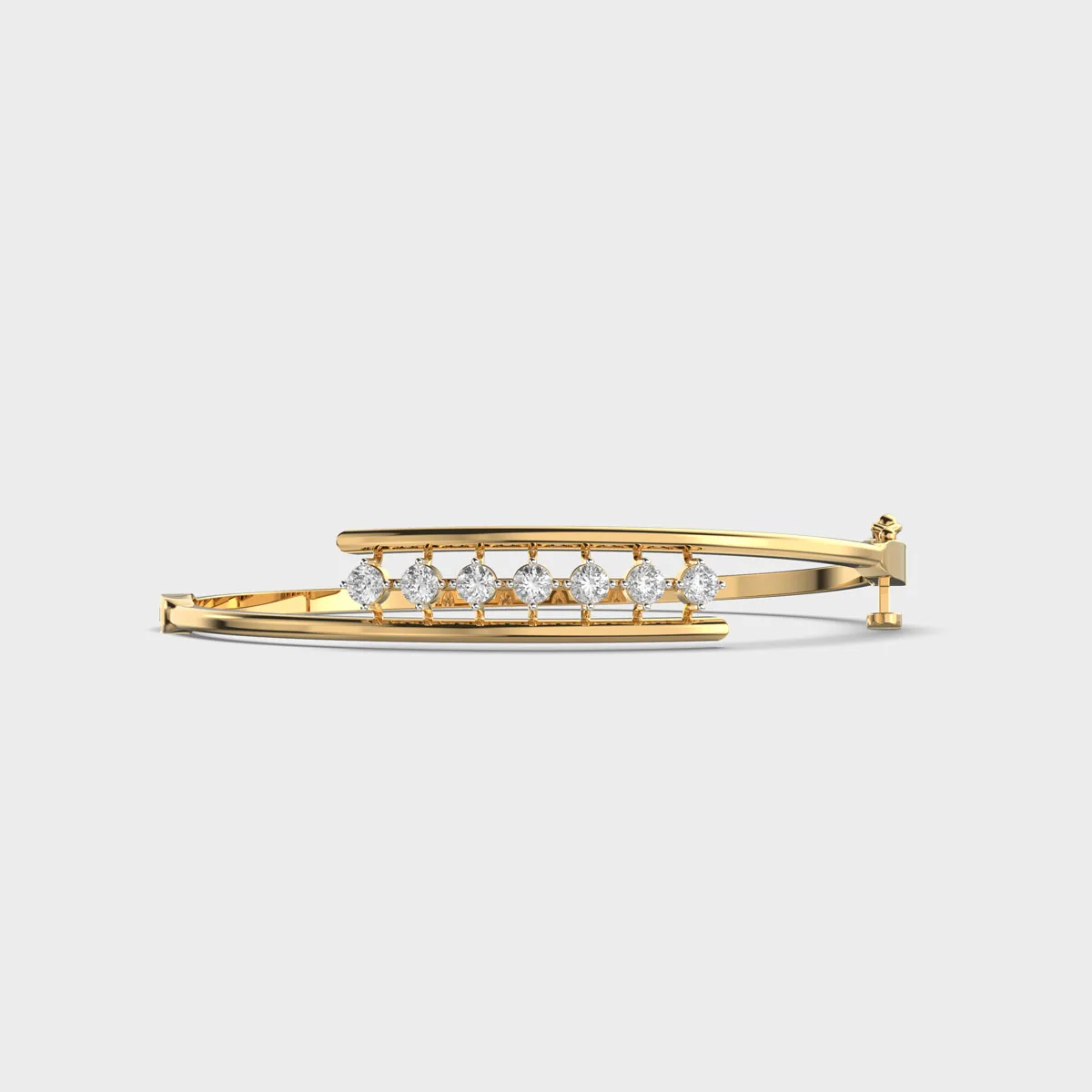 Linear Princess Cut Diamond Bracelet
