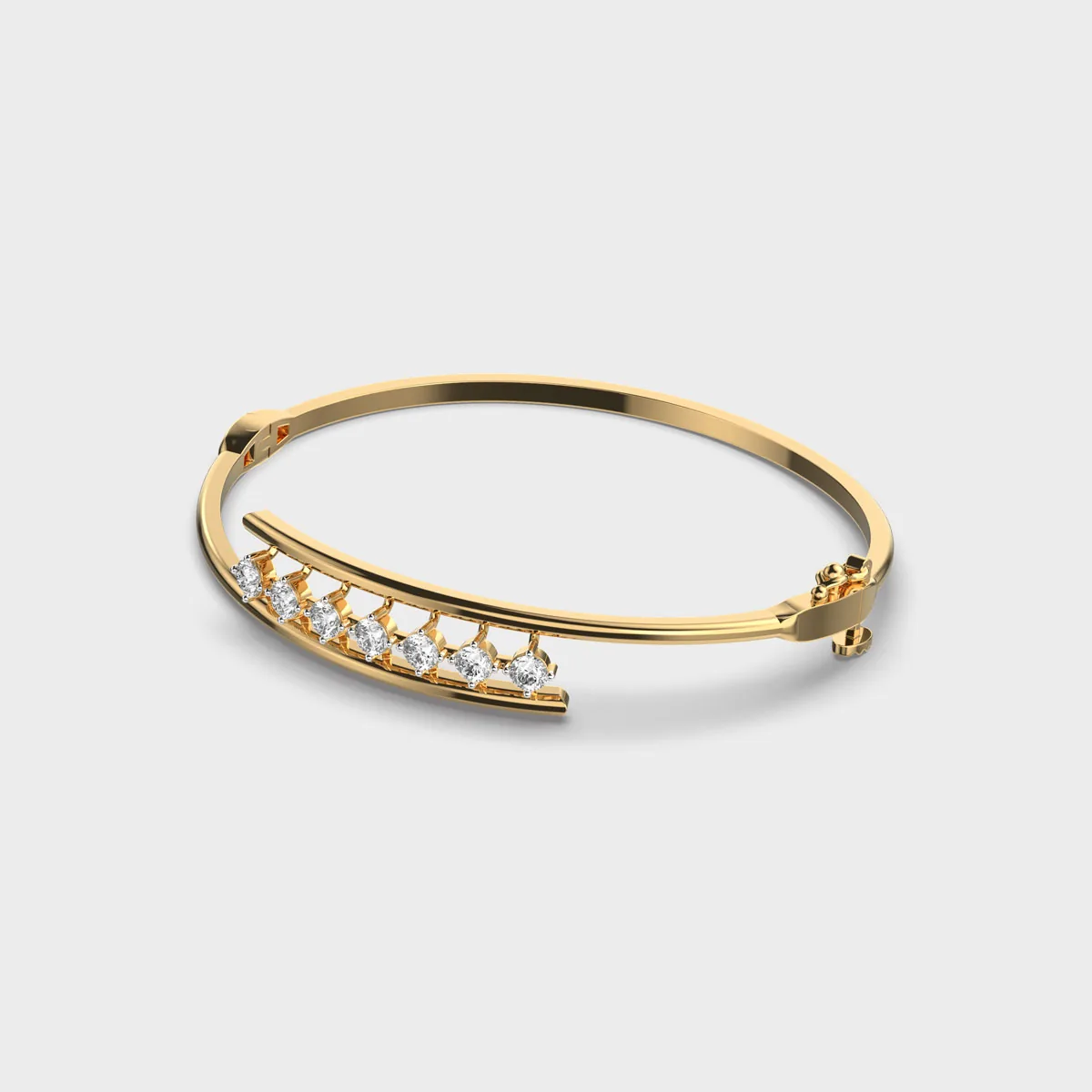 Linear Princess Cut Diamond Bracelet – alternate view