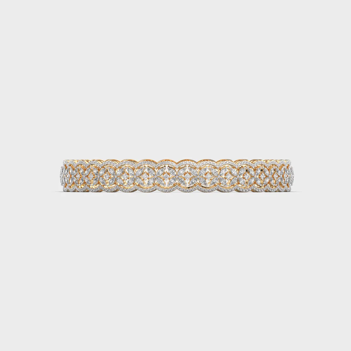Lock And Key Setting Diamond Bangle