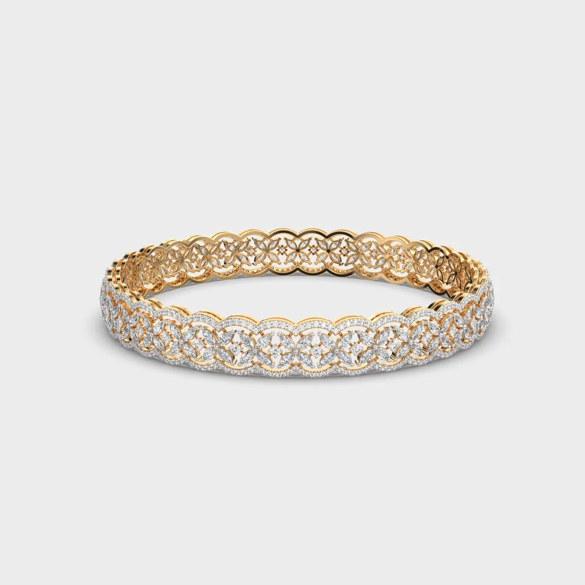 Lock And Key Setting Diamond Bangle – alternate view