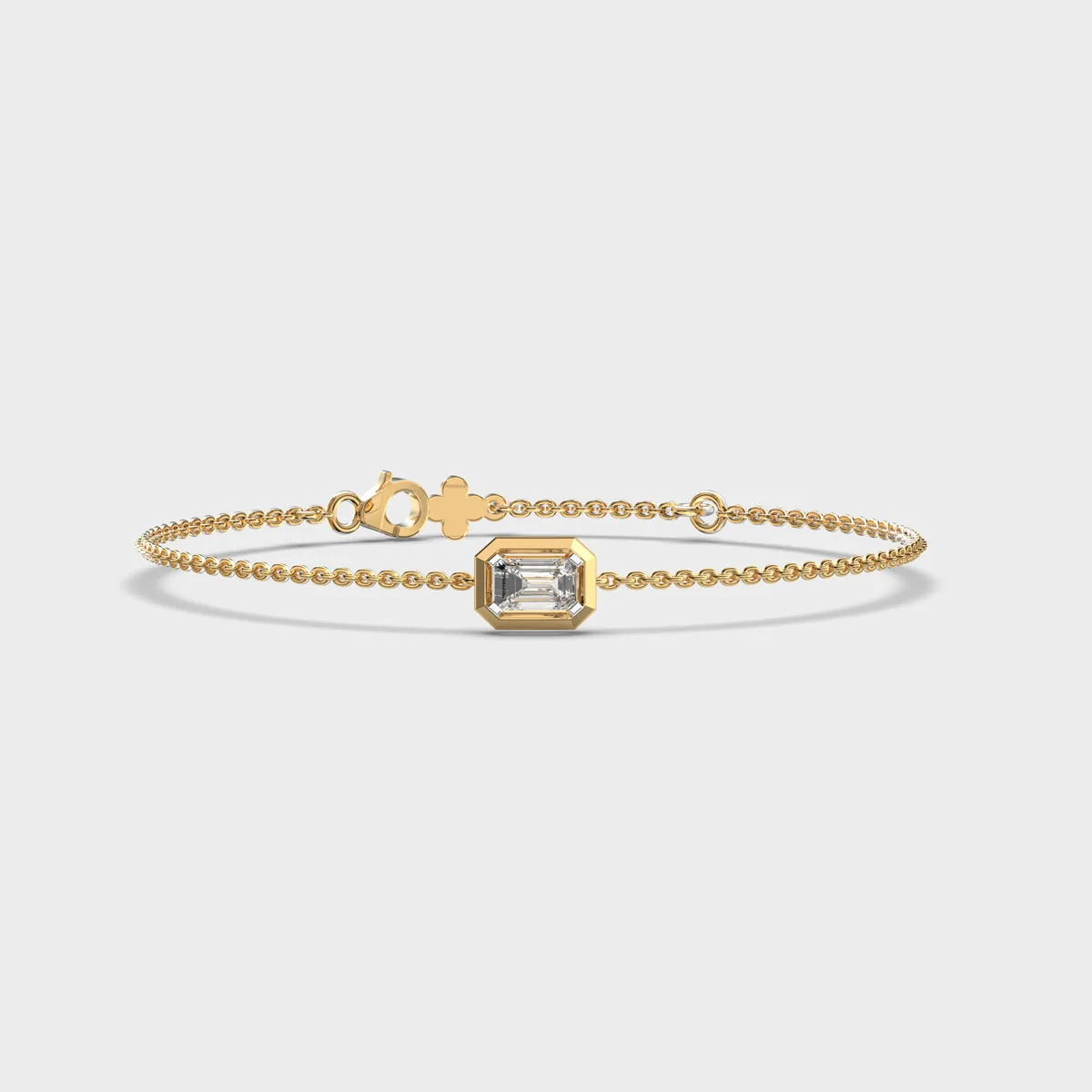 Minimal Everyday Emerald Diamond Bracelet