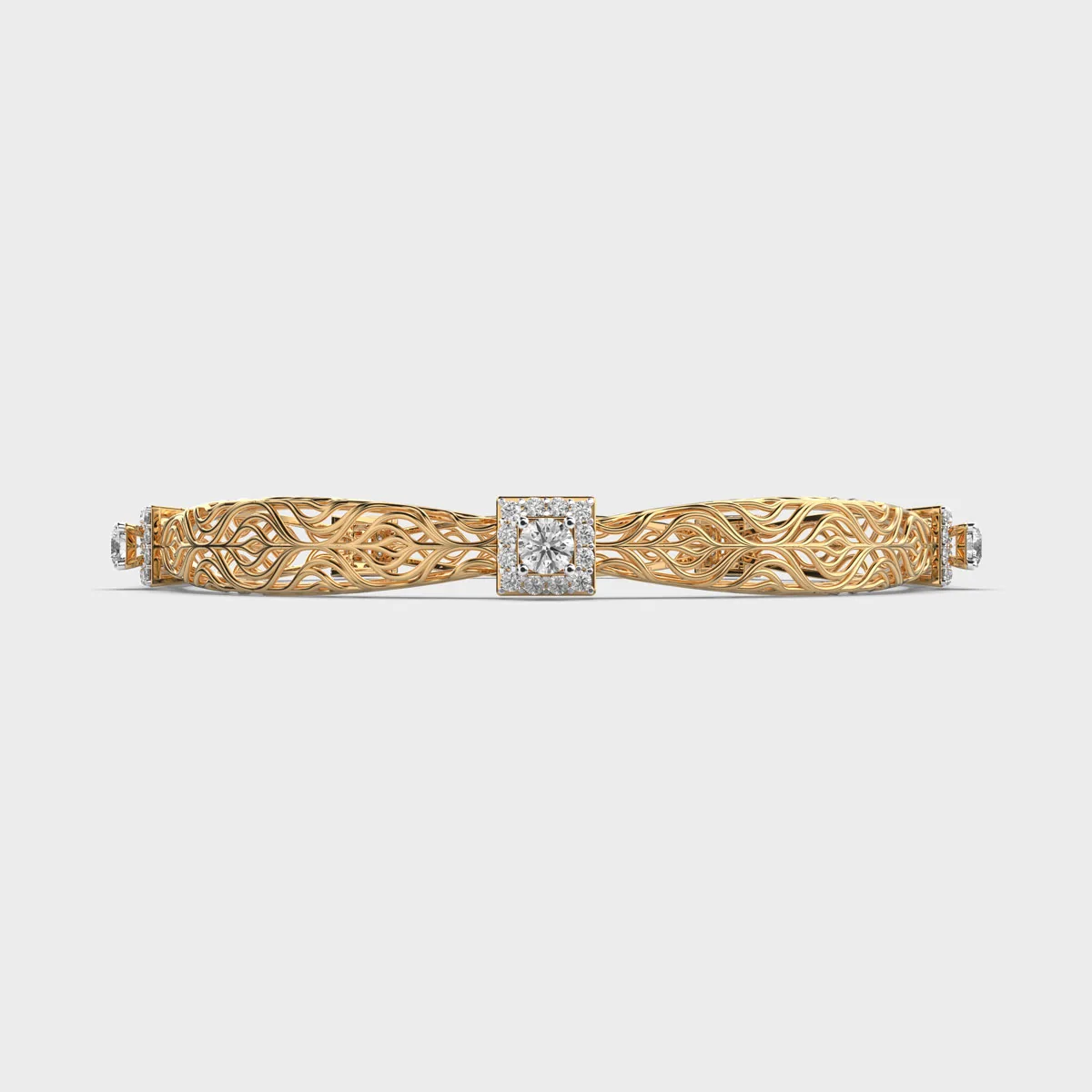 Regal Beauty Filigree Diamond Bangle