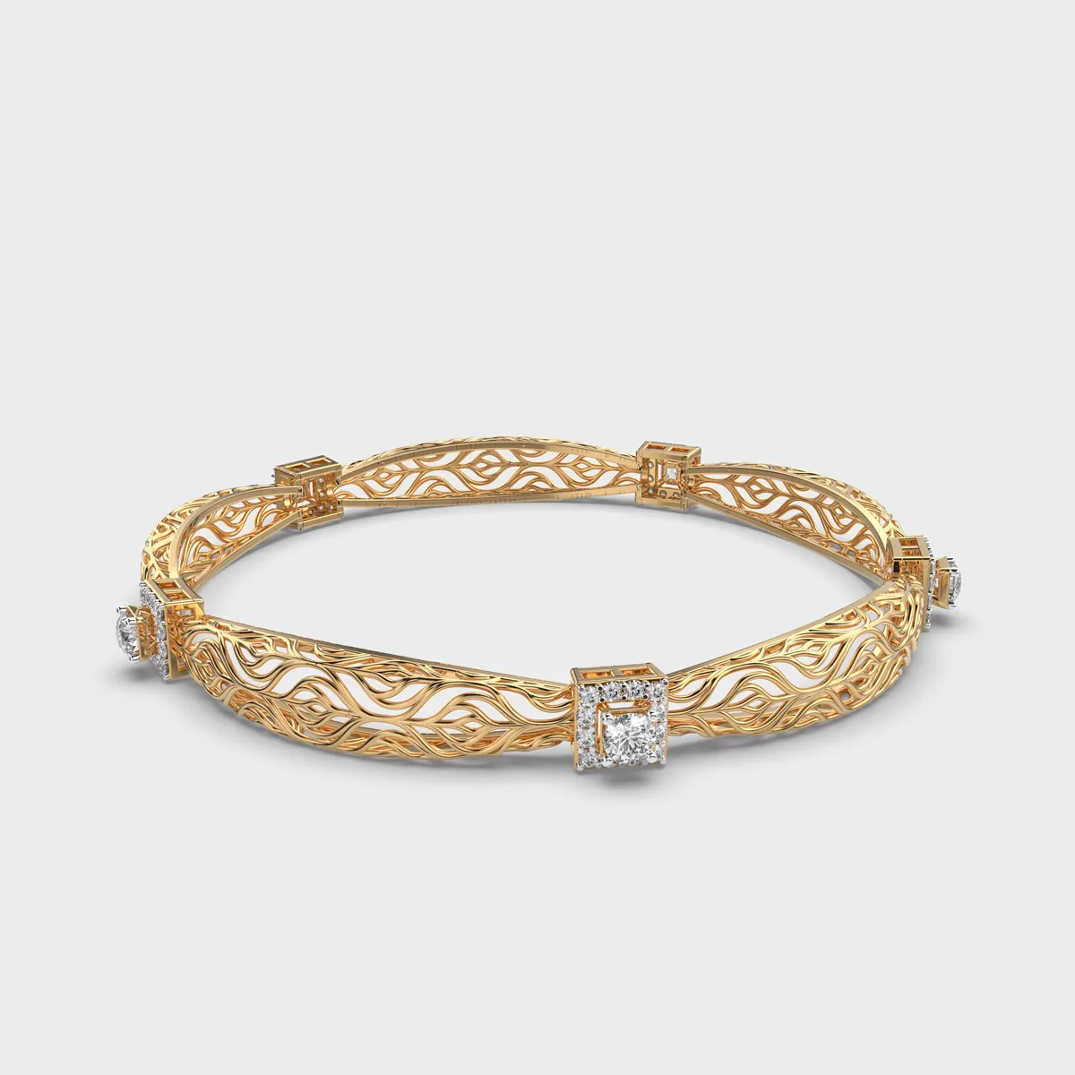 Regal Beauty Filigree Diamond Bangle – alternate view