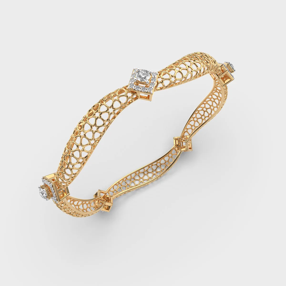Shimmering Kangana Round Diamond Bangle – alternate view