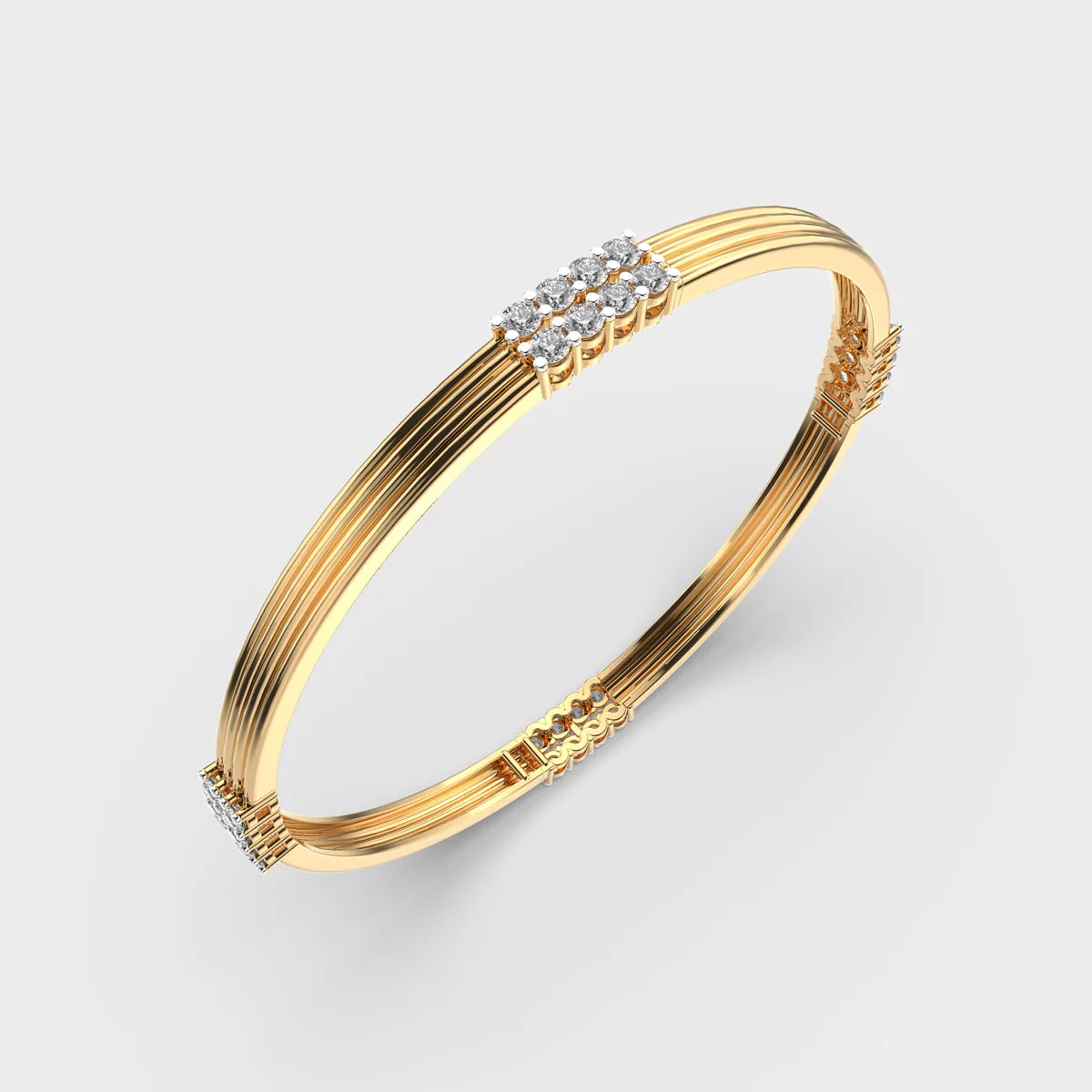 Shining Amour Round Diamond Bangle – alternate view