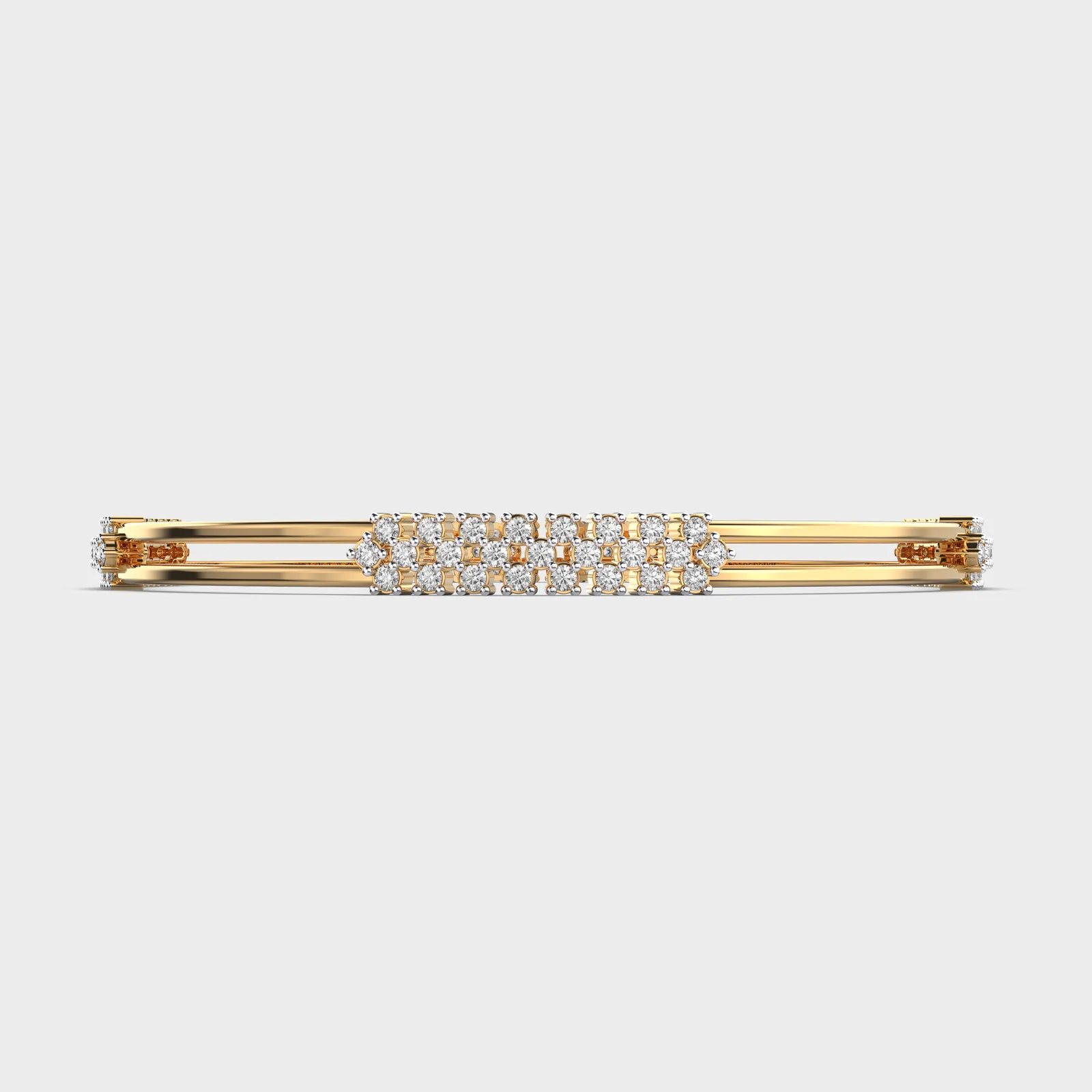 Stellar Chic Double Rimmed Diamond Bangle