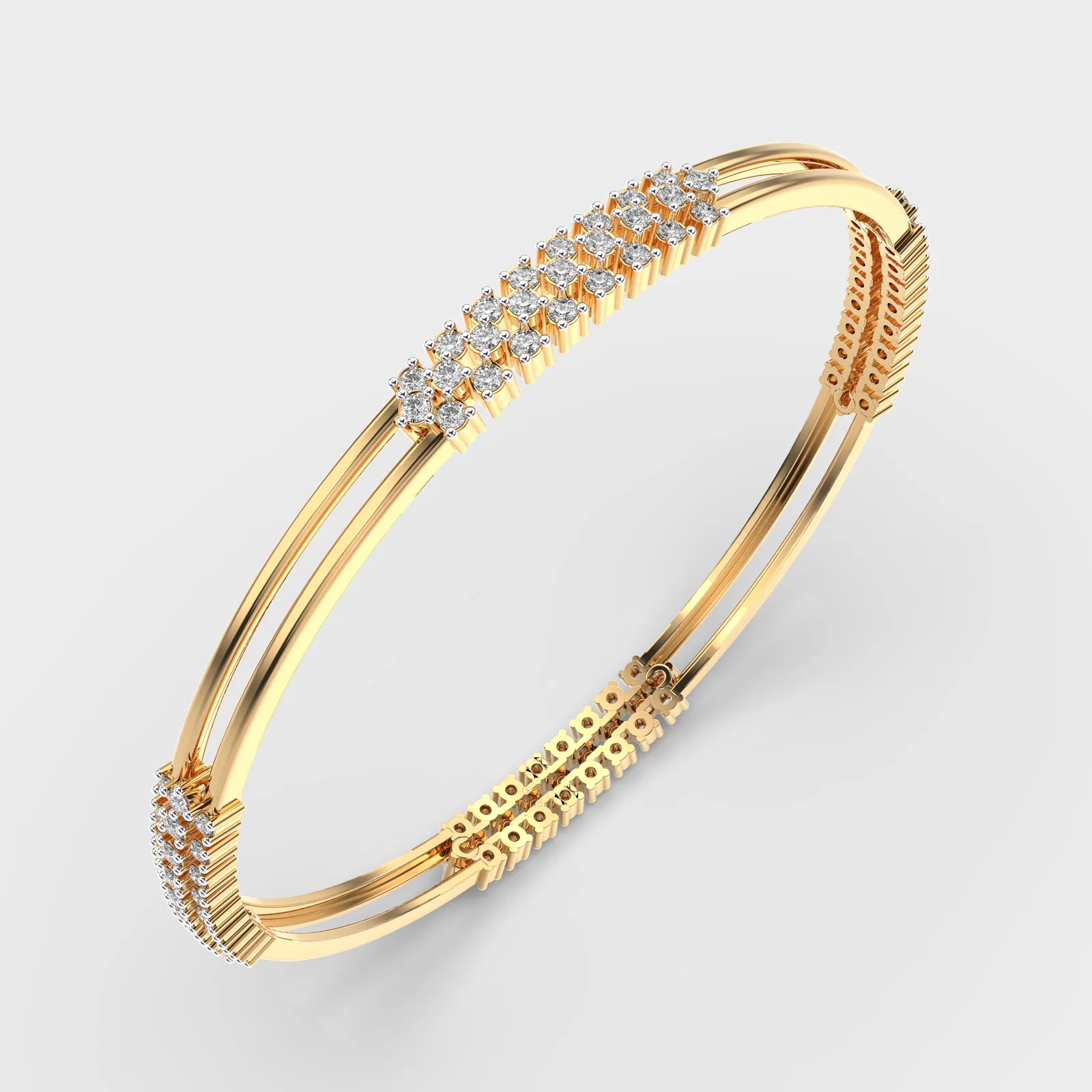 Stellar Chic Double Rimmed Diamond Bangle – alternate view
