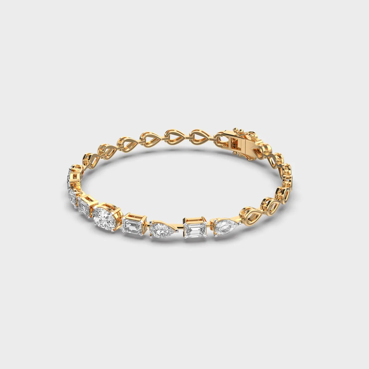 Stylish Clustered Diamond Bracelet – alternate view