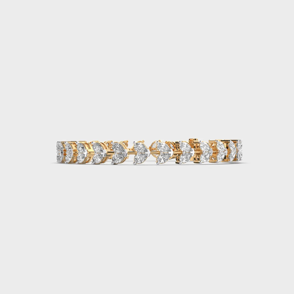 Trefoil Cluster Line Diamond Bracelet