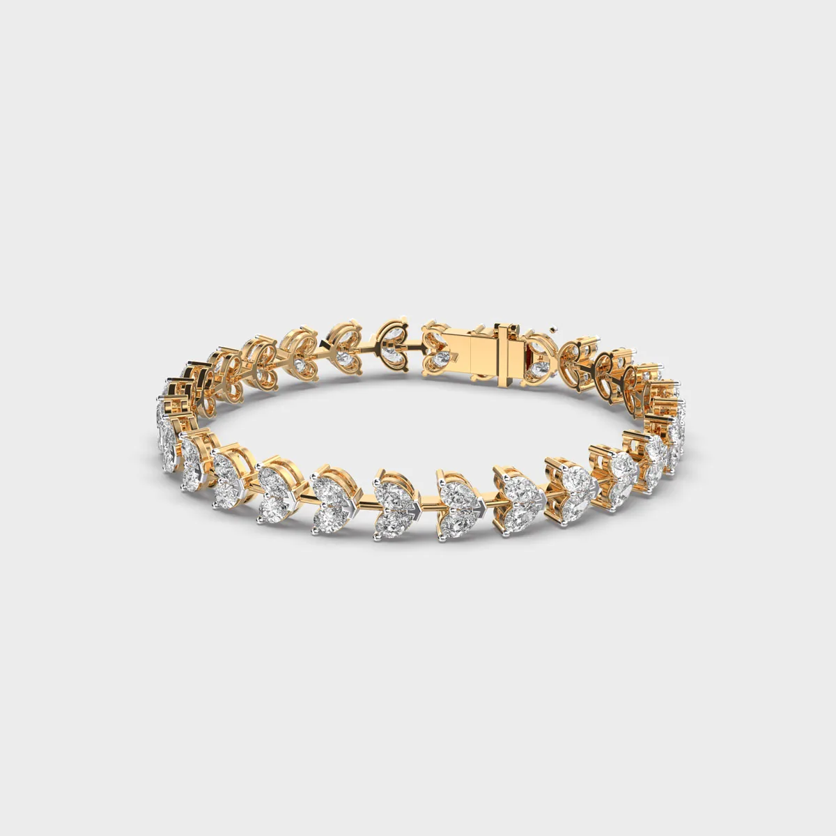 Trefoil Cluster Line Diamond Bracelet – alternate view