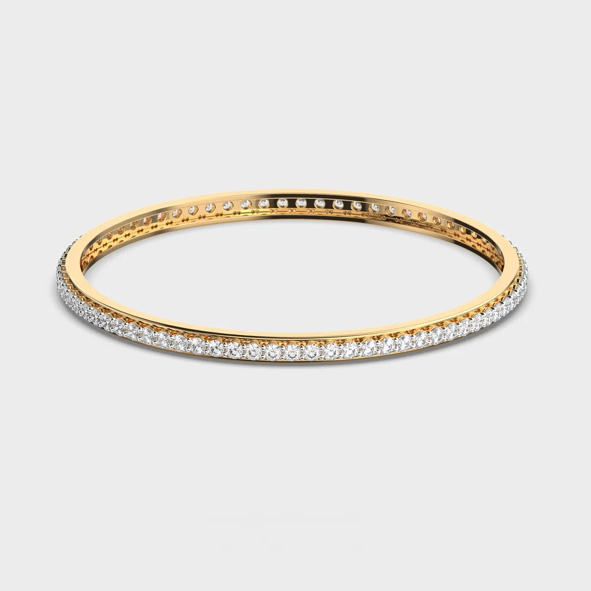 Vivere Circle Round Cut Diamond Bangle – alternate view