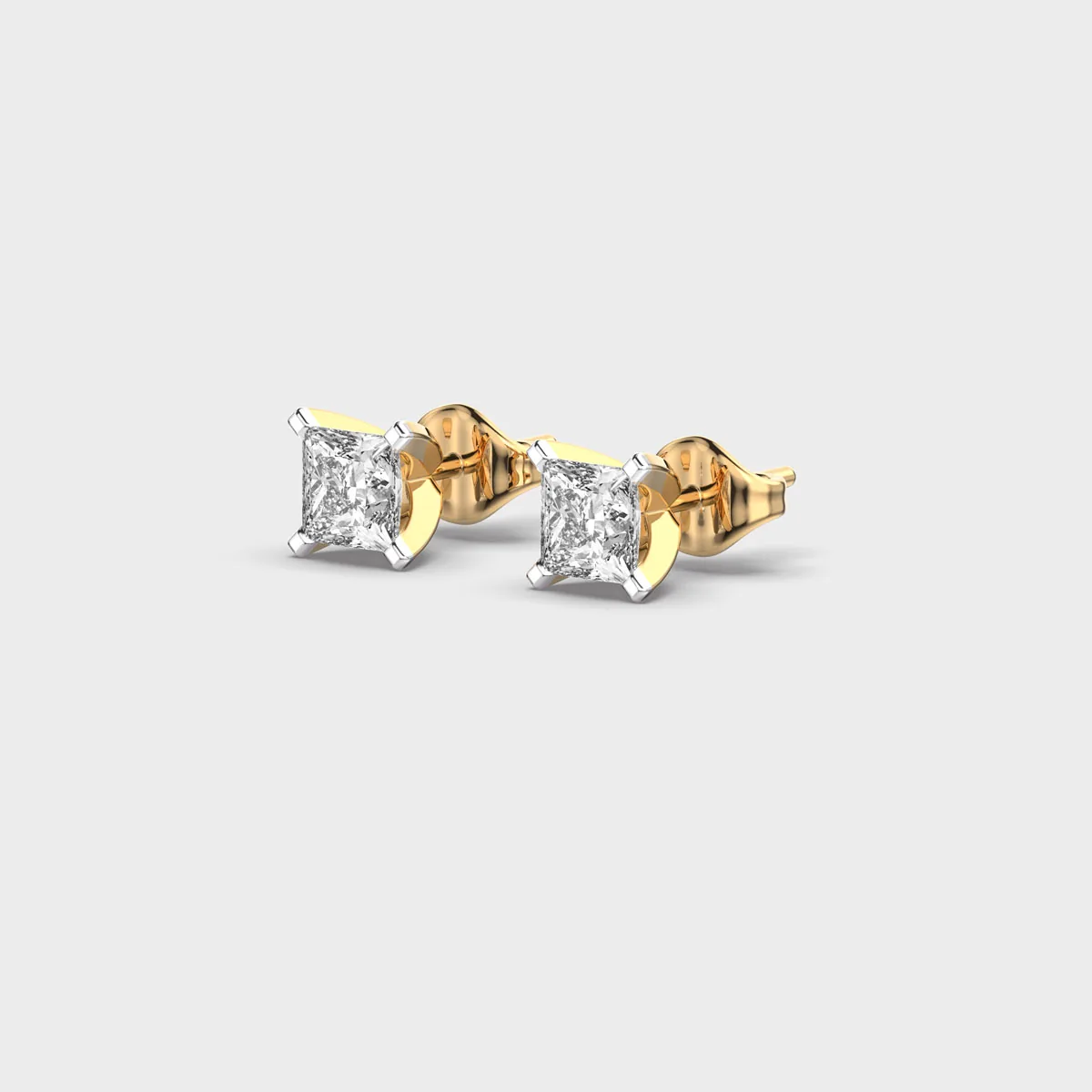 30 Cent Princess Diamond Studs – alternate view
