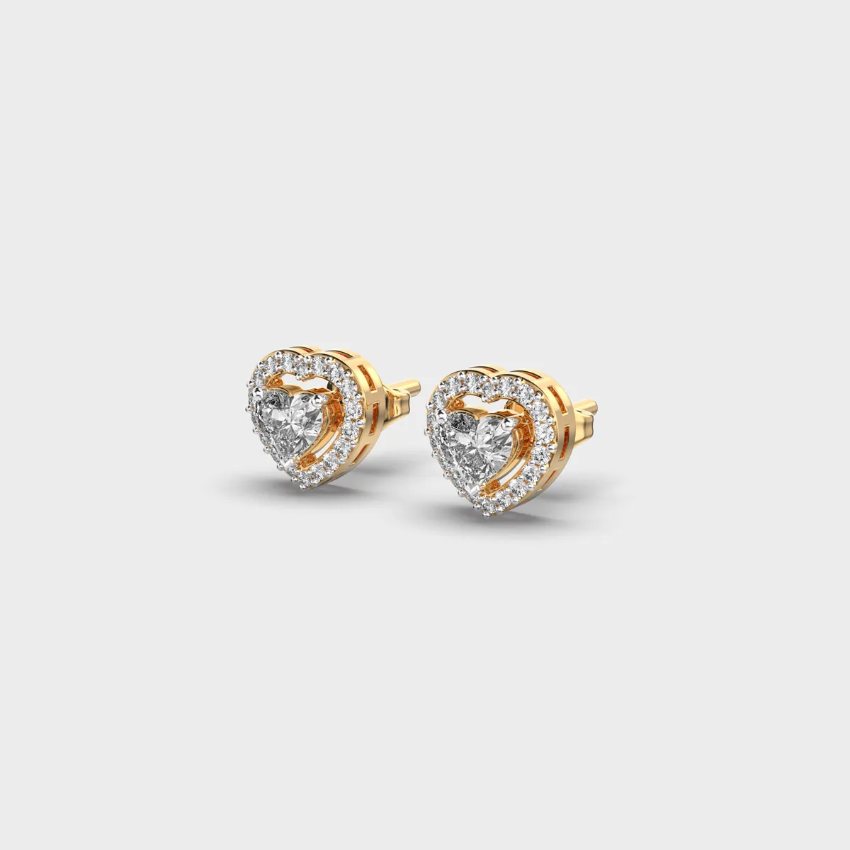 50 Cent Heart And Halo Studs – alternate view