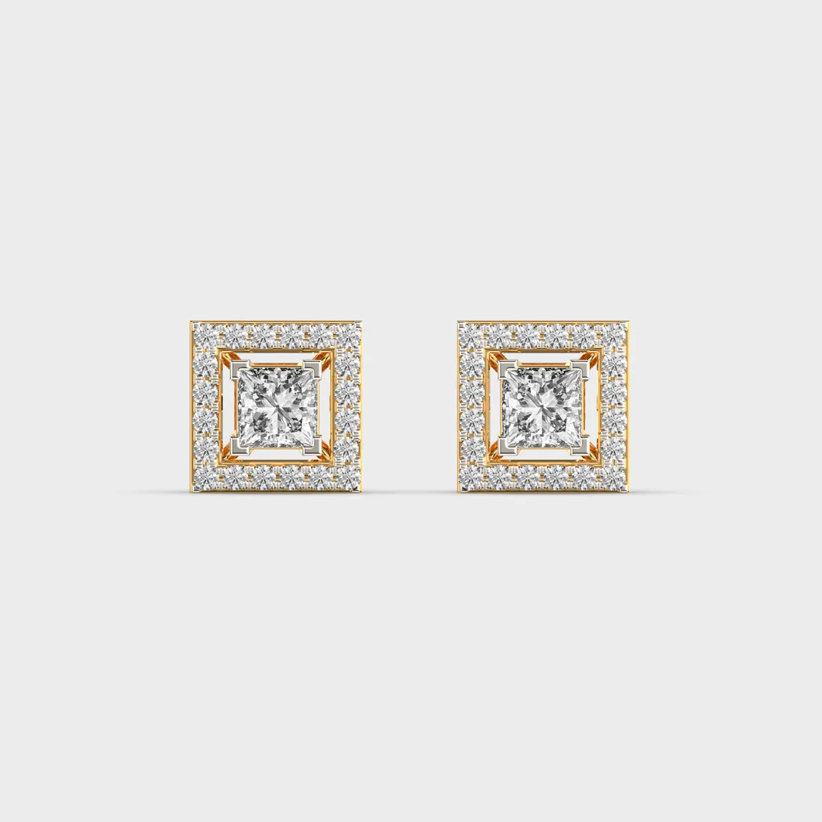 Amelia Princess Cut Diamond Ear Studs