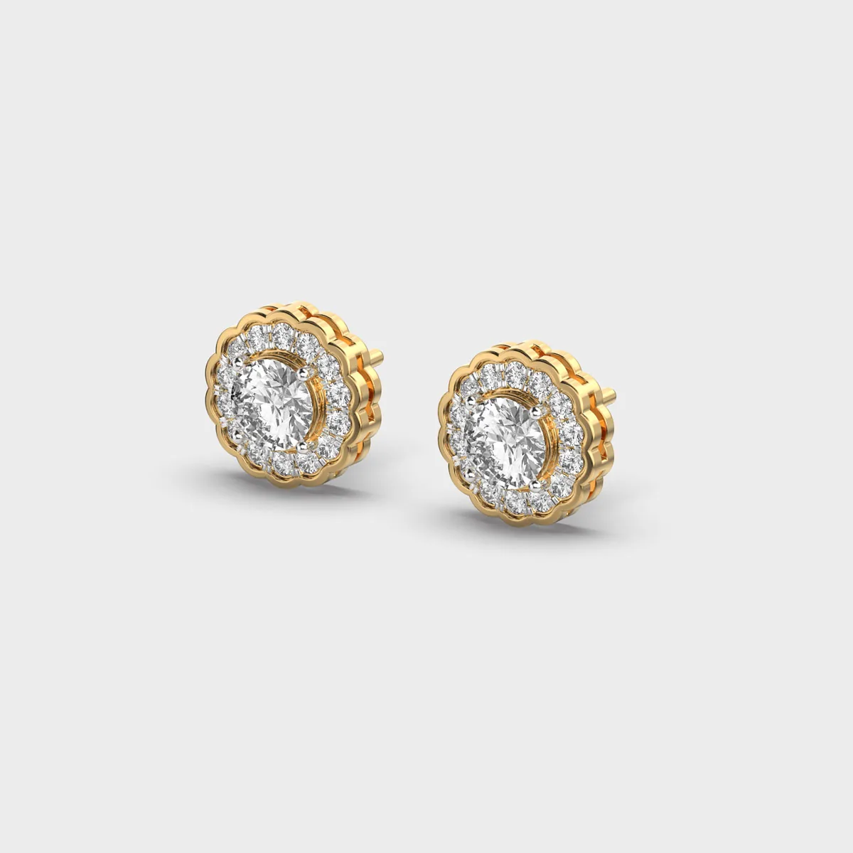 Asteria Star Diamond Ear Studs – alternate view