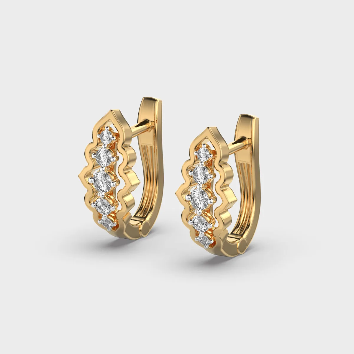 Aurora Trail Diamond Earrings – alternate view