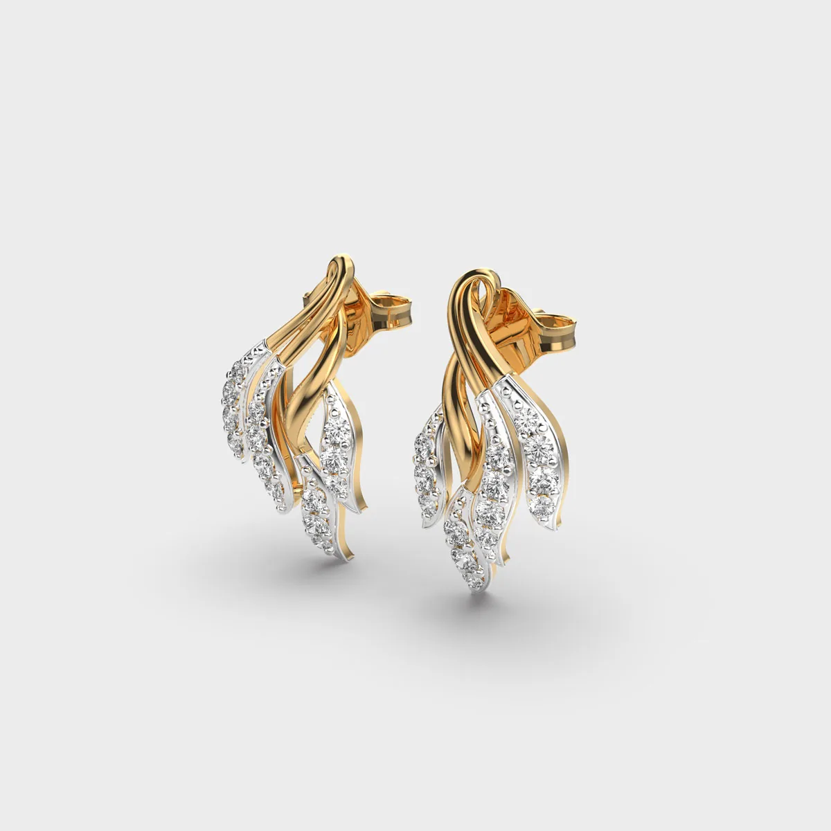 Briget Ribbon Knot Diamond Earrings – alternate view