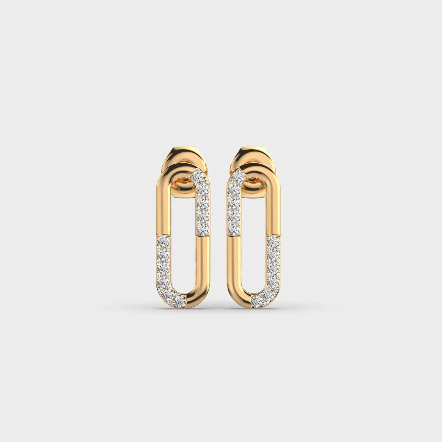 Charming Diamond Link Stud Earrings