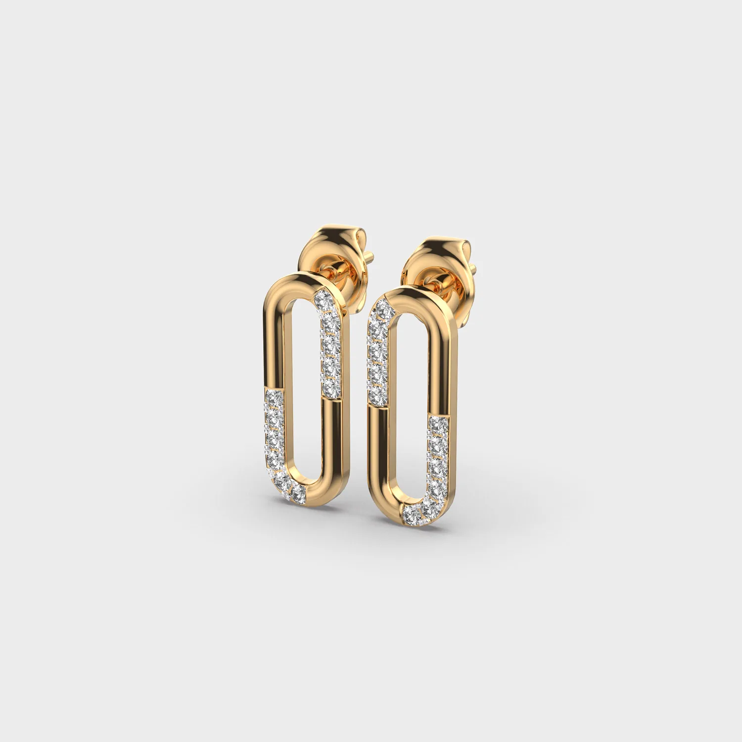 Charming Diamond Link Stud Earrings – alternate view