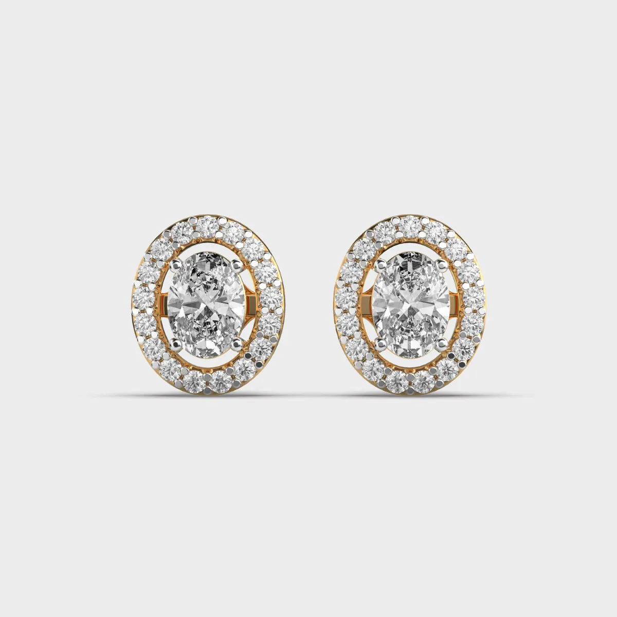 Classic Halo Oval Cut Earstuds