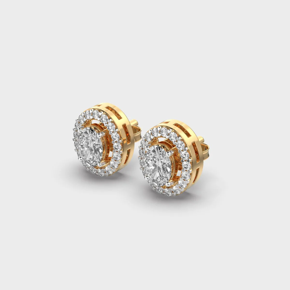 Classic Halo Oval Cut Earstuds – alternate view