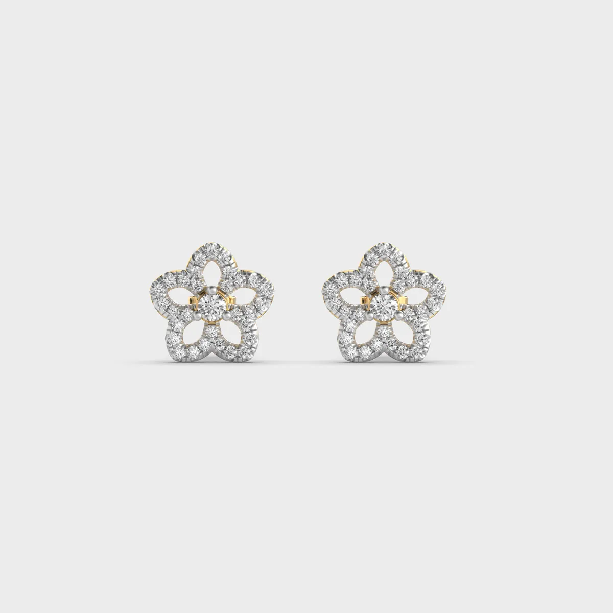 Dainty Bellflower Diamond Ear Studs