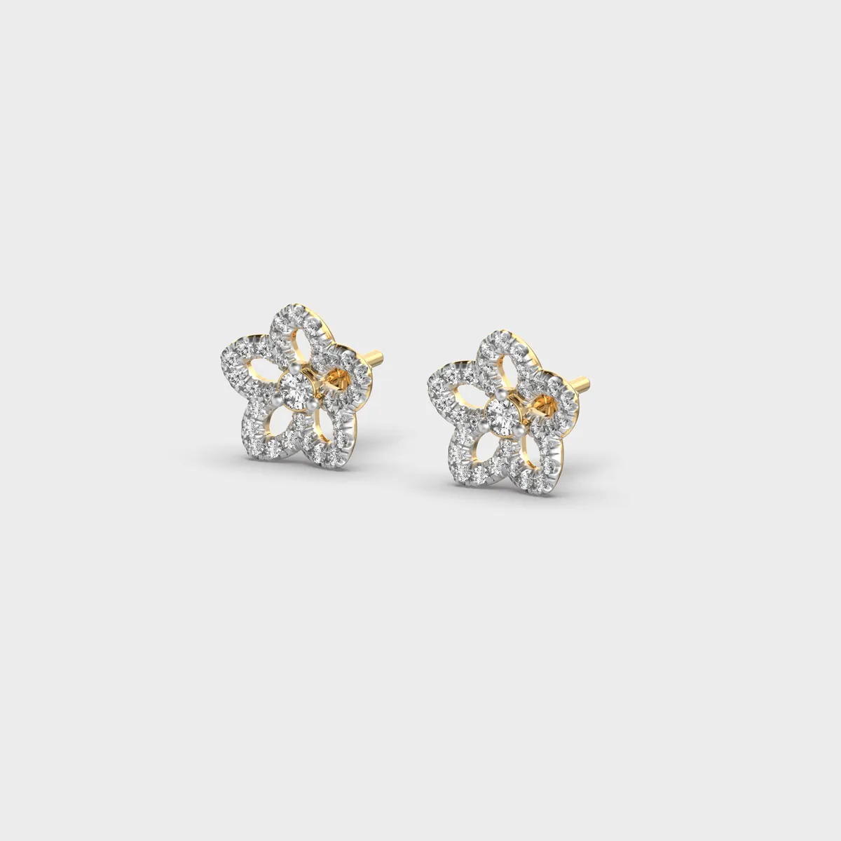 Dainty Bellflower Diamond Ear Studs – alternate view