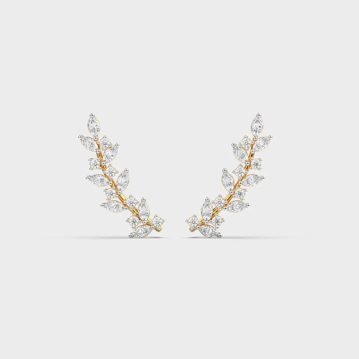 Diamond Vine Crawler Earrings