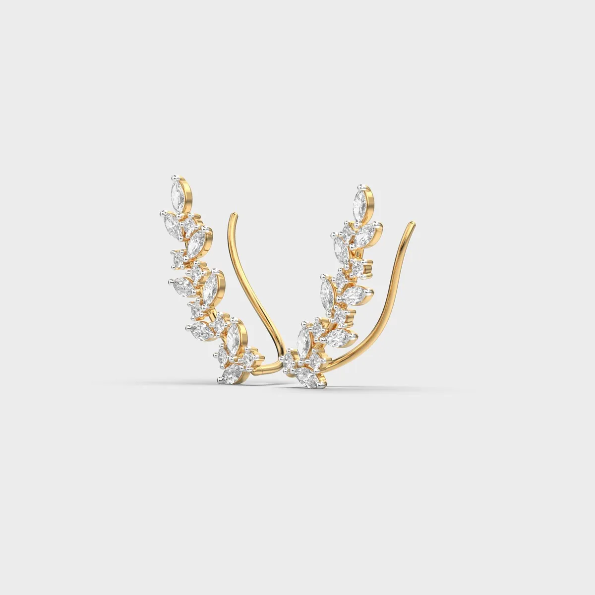 Diamond Vine Crawler Earrings – alternate view