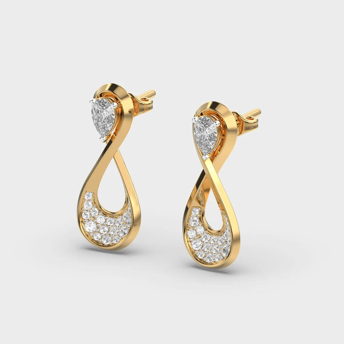Divine Infinity Diamond Encrusted Earrings – alternate view