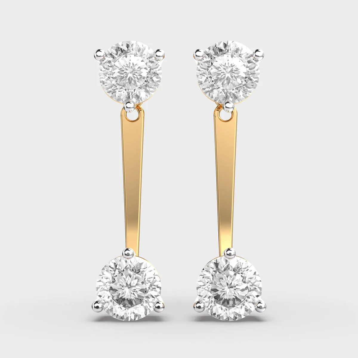 Dropping Glamour Padma Cut Diamond Earrings