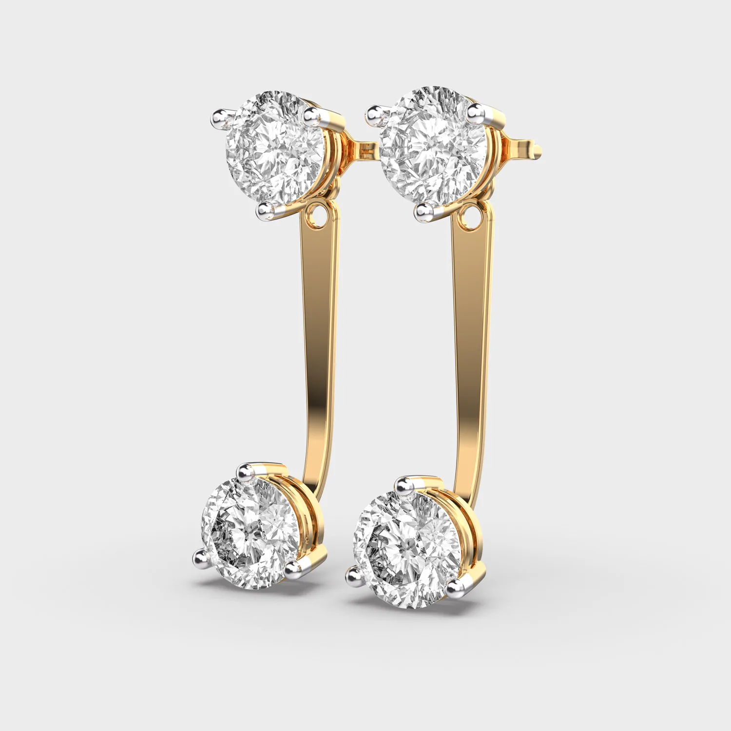 Dropping Glamour Padma Cut Diamond Earrings – alternate view