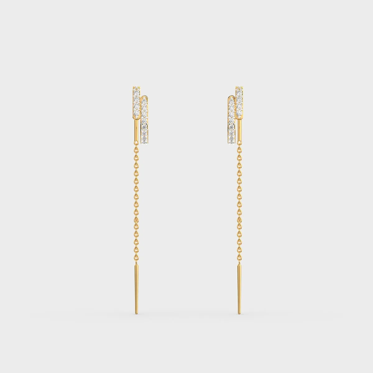 Dual Bar Diamond Sui Dhaga Earrings