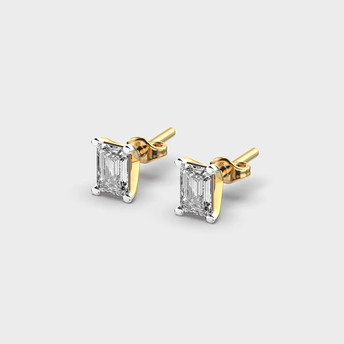 Emerald Elegance Diamond Ear Studs – alternate view