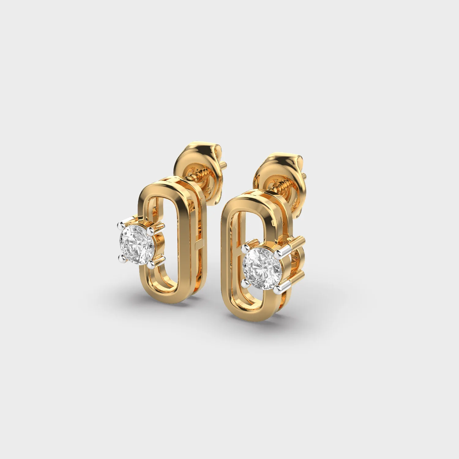 Everyday Glow Minimal Diamond Ear Studs – alternate view