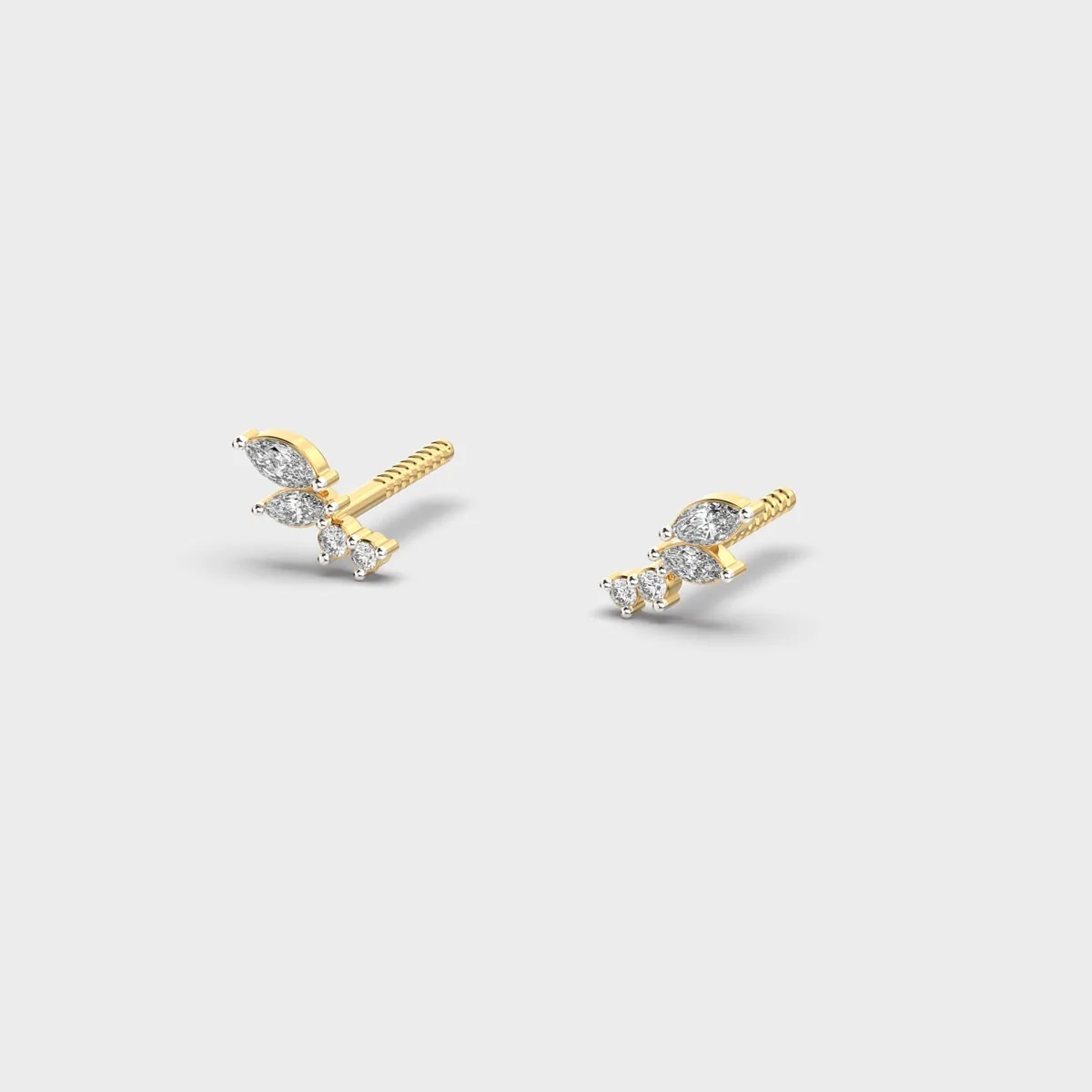 Goddess Diana Minimal Diamond Ear Studs – alternate view