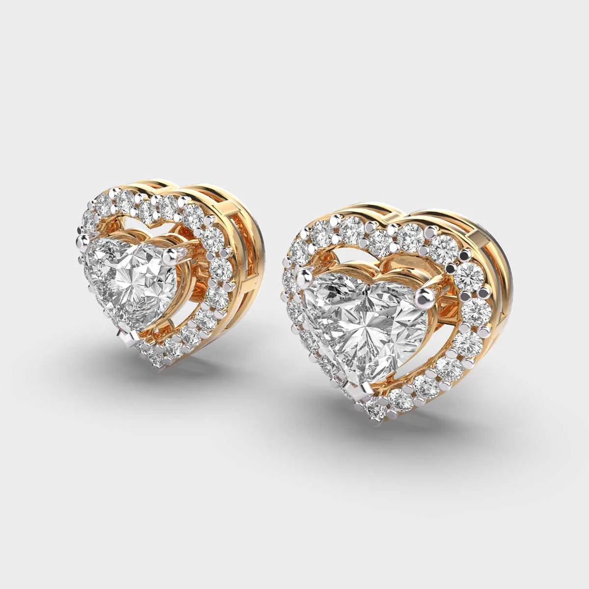 Halo Heart Cut Diamond Earstuds – alternate view
