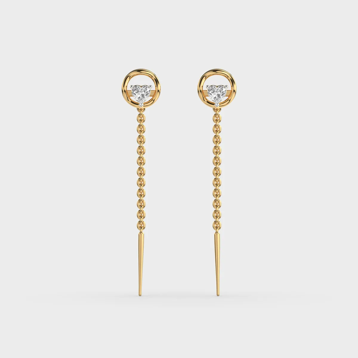 Heart Circle Sui Dhaga Diamond Earrings