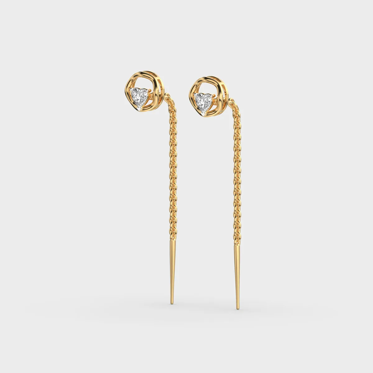 Heart Circle Sui Dhaga Diamond Earrings – alternate view
