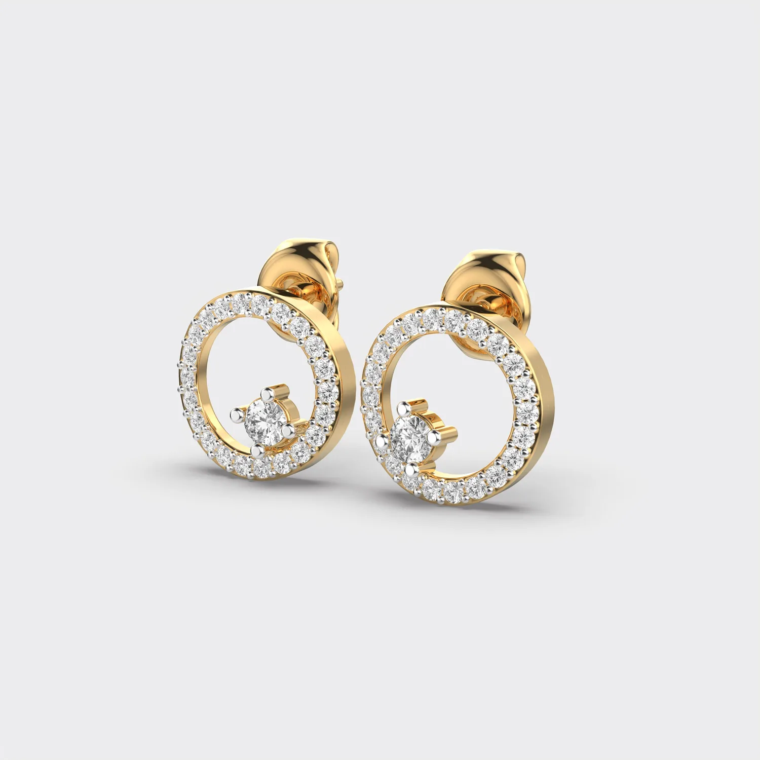 Lustre Loop Angular Diamond Earrings – alternate view